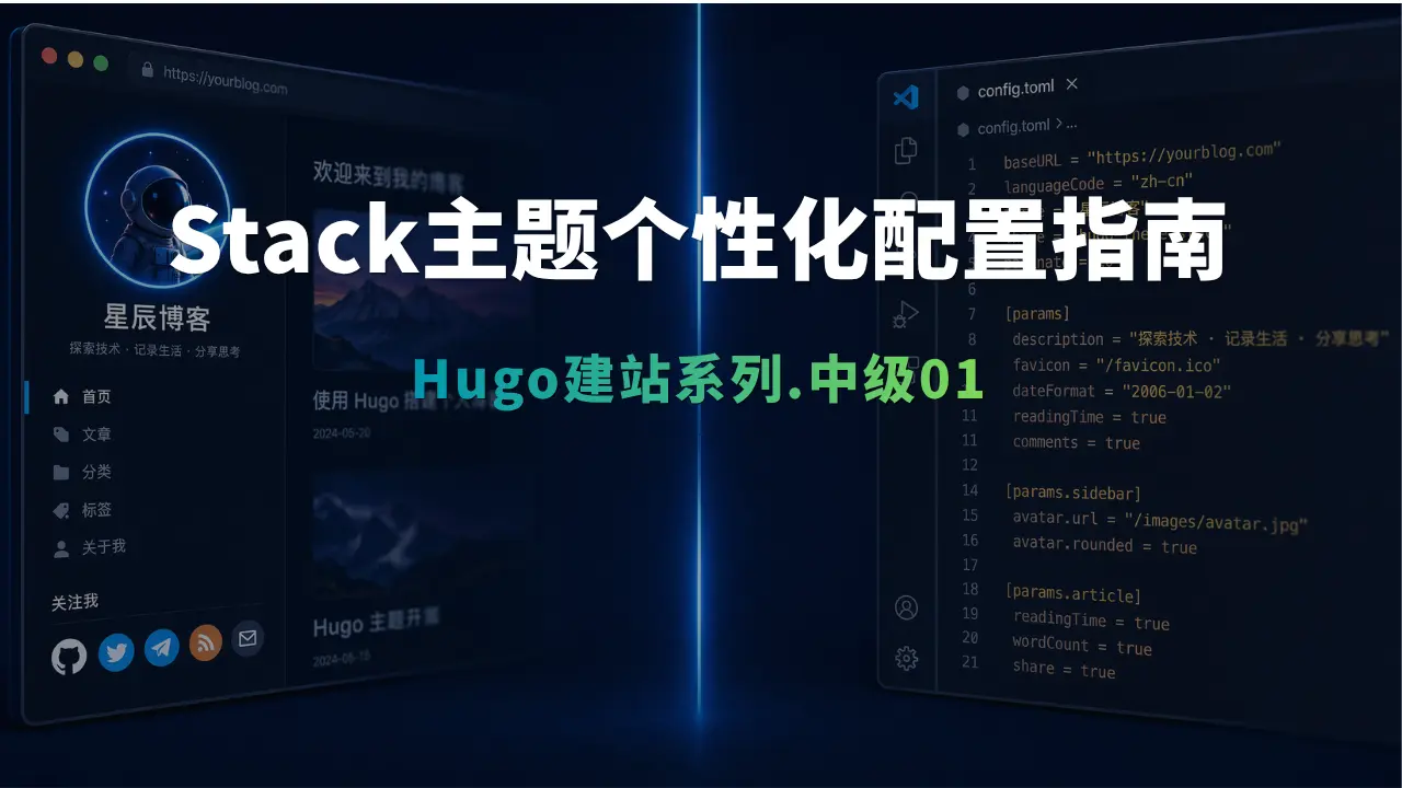 Featured image of post 中级01-让博客更像你的：Stack 主题个性化配置指南
